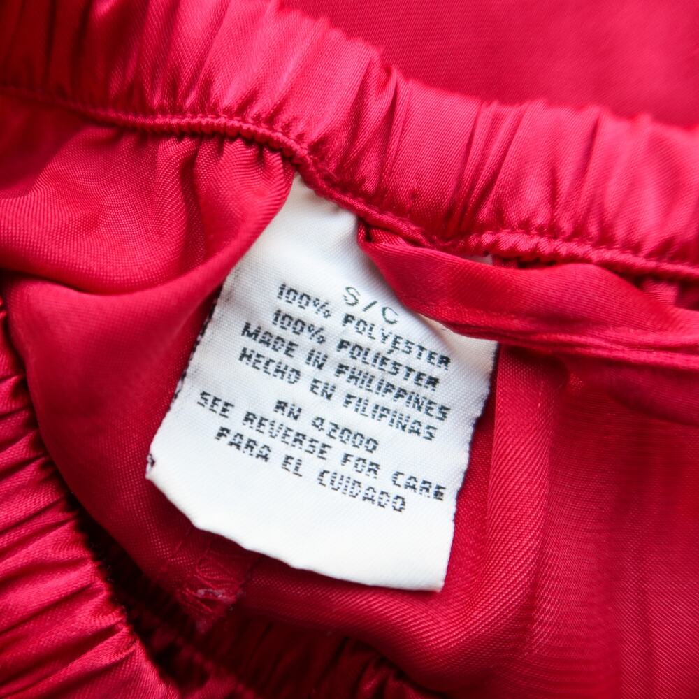 Vintage Red Satin Pull On Pants Straight Leg Small - Picture 6 of 7